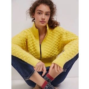 Anthropologie Maeve Buttercup Textured Knit Sweater, Size S